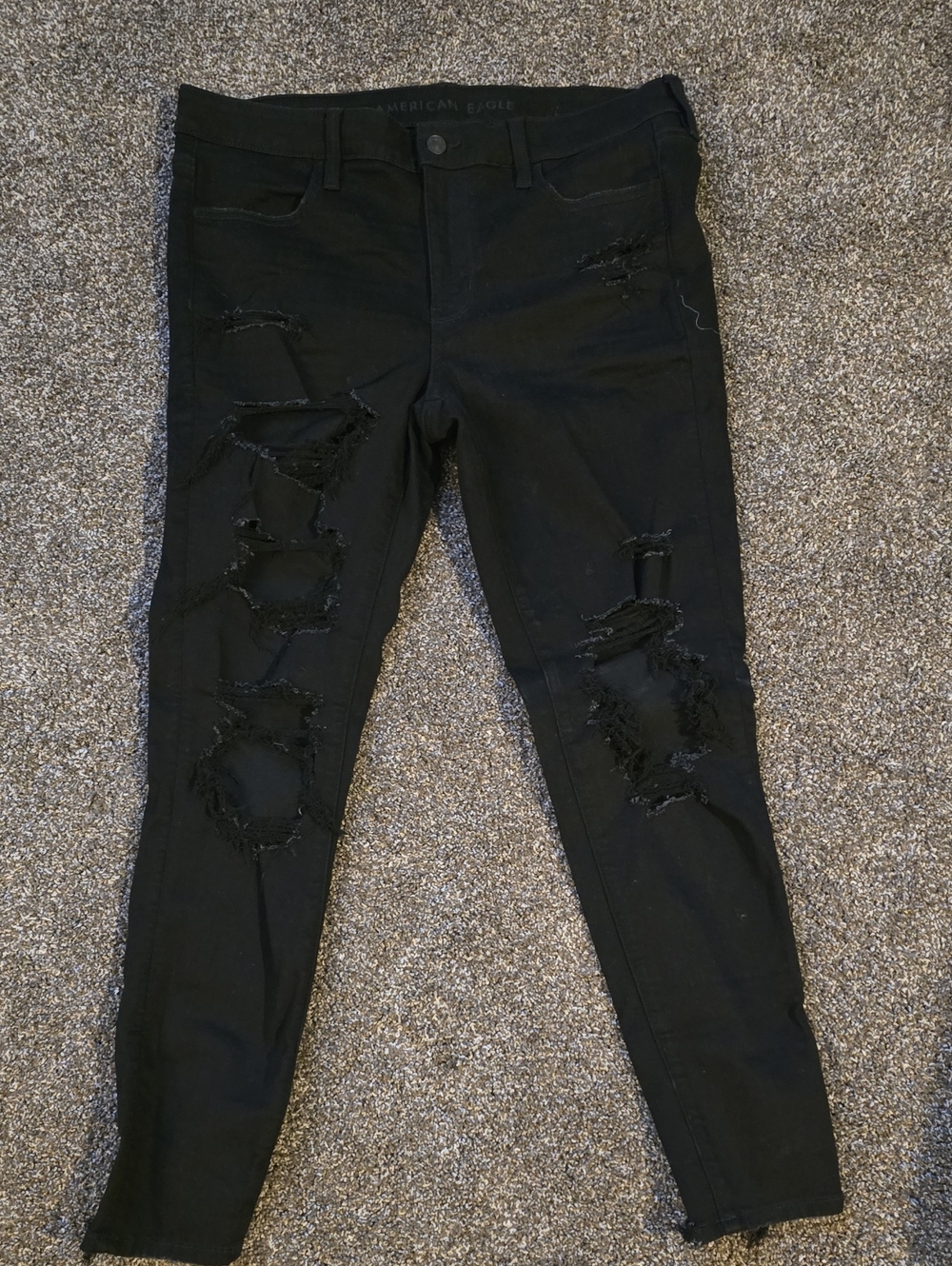 American Eagle Outfitters Black Ripped Skinny Jeans